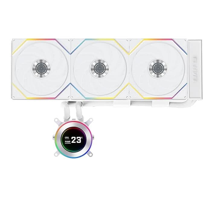 LIAN LI Hydroshift II LCD-C 360TL with UNI Fan TL Wireless Liquid Cooler White